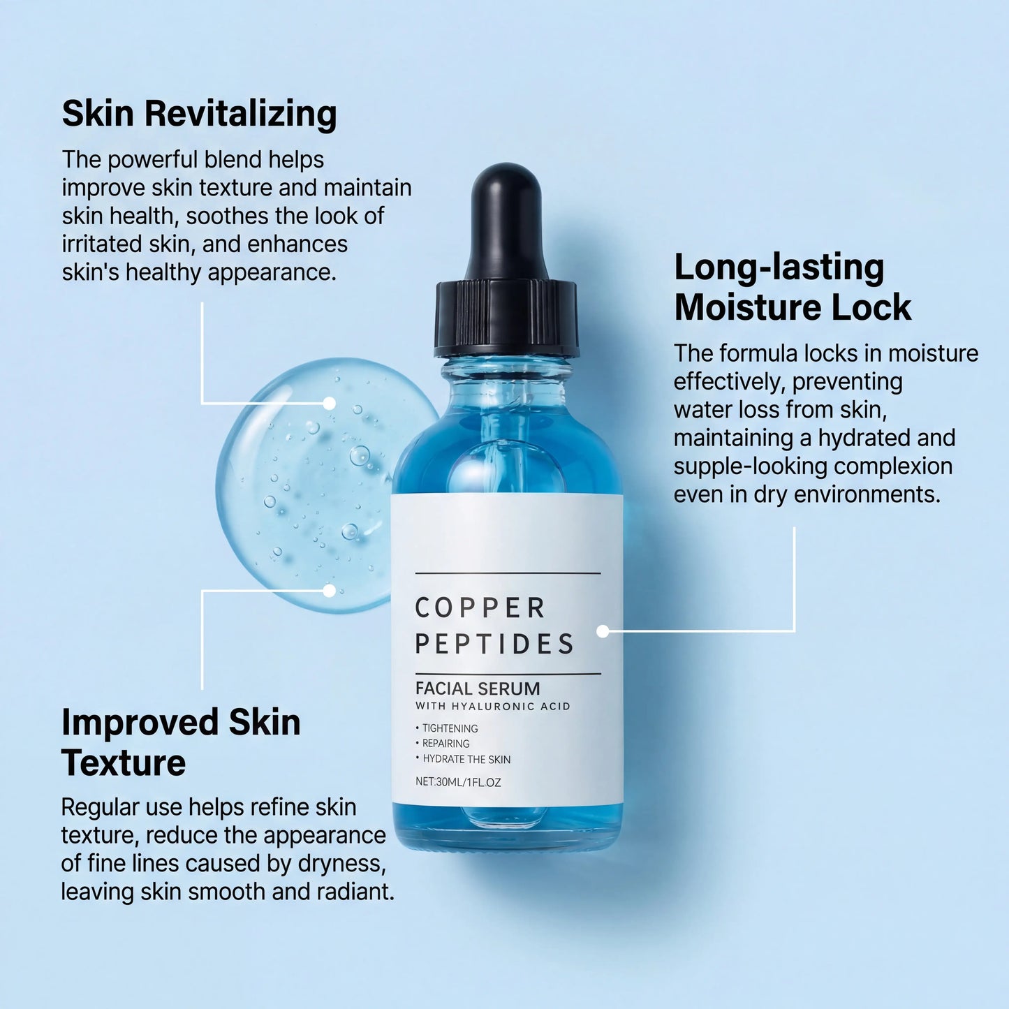 Copper Titanium Hyaluronic Acid Serum – Brightening & Hydrating