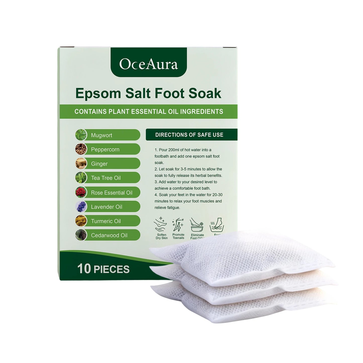 Mugwort & Ginger Herbal Foot Soak Bags | Detox Spa Pedicure