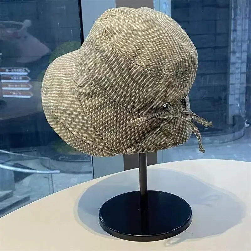 Women's Plaid Bucket Hat | UV Shield Breathable Summer Sun Cap