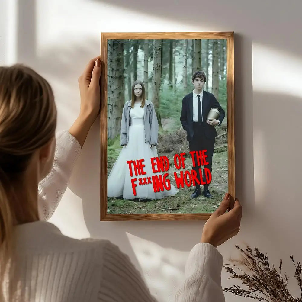 End of the F***ing World Poster | HD Self-Adhesive Wall Art TV Show Wall Poster Peaceful Pleasures Health and Wellness White2 21X30cmNoframe
