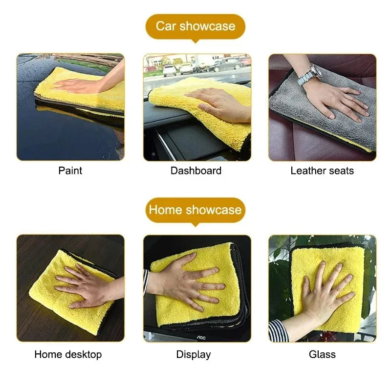 Microfiber Car Wash Towels | Double-Sided Coral Velvet 1/3/5 Pack