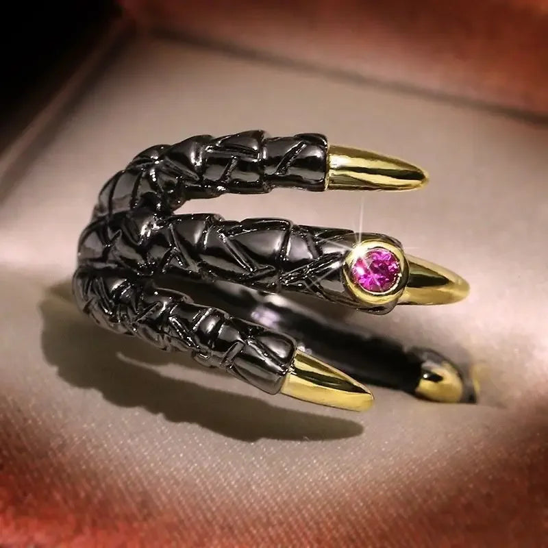 Dragon Claw Ring Fashionable European and American Dragon Head Accessory Eagle Claw Ring New Creative Powerful Male Devil Ring Peaceful Pleasures Health and Wellness