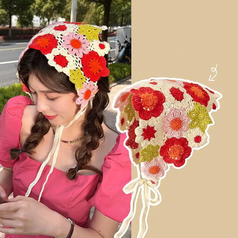 Korean Knitted Triangle Scarf Headband for Women | Summer