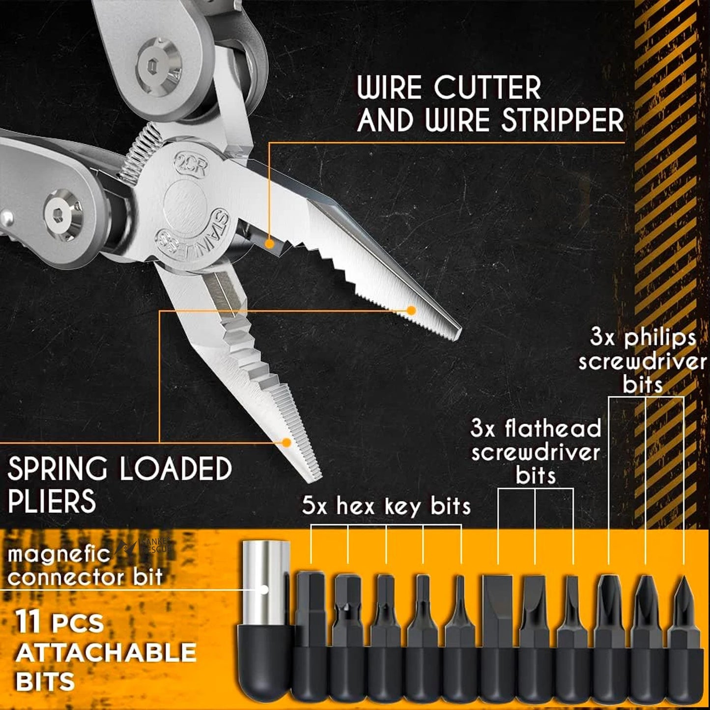 Multitool 24 in 1 Pocket Outdoor Plier Army Knife Heavy Duty Stainless Steel Multi-purpose Tool for Hunting Hiking Camping Peaceful Pleasures Health and Wellness