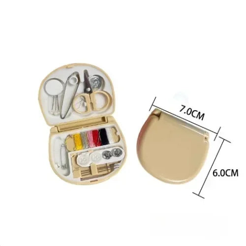Portable Handheld Sewing Kit – Mini Travel Machine & Tools Travel Sewing Kit Peaceful Pleasures Health and Wellness Brown