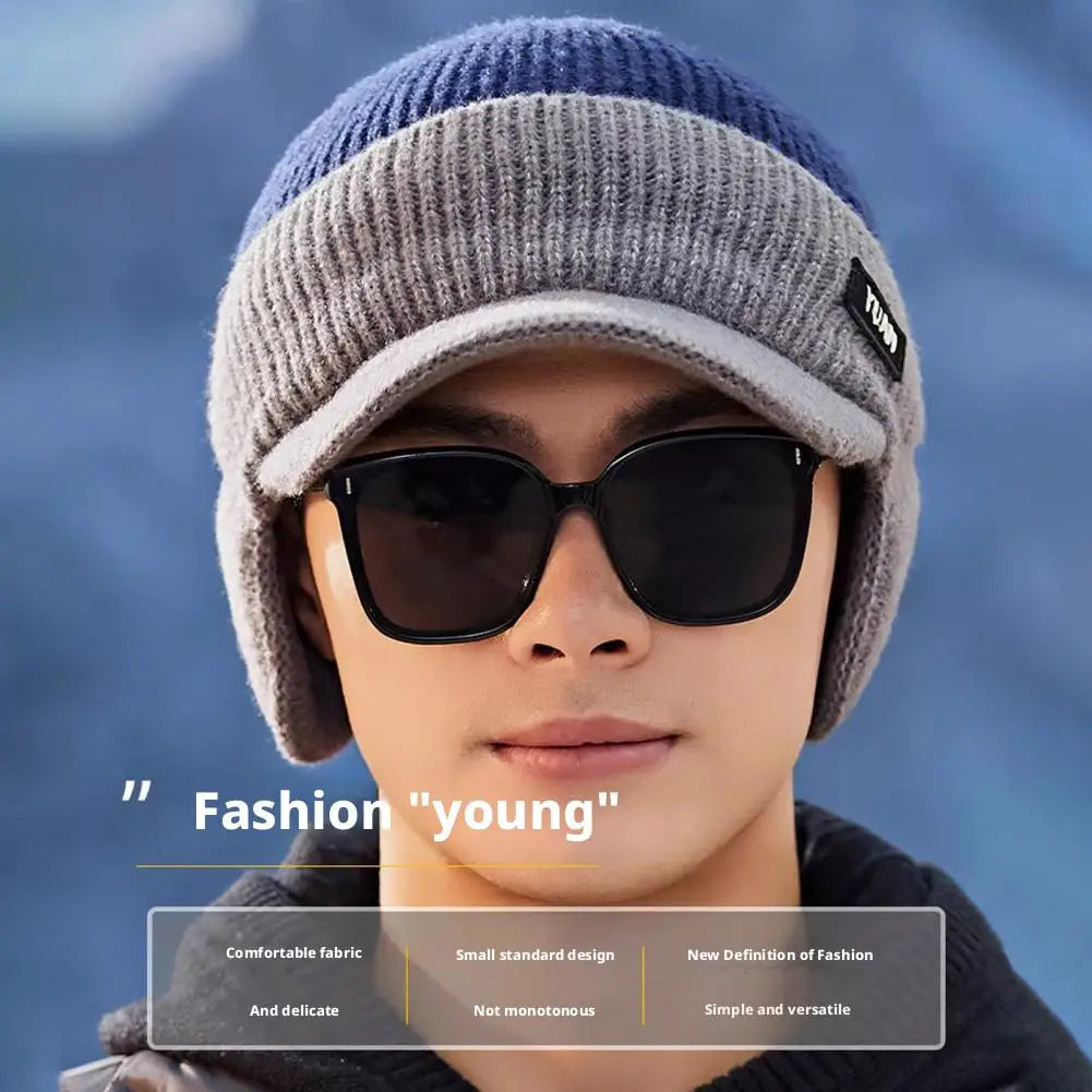 Men's Winter Knit Baseball Cap with Earflap Earmuffs Winter Earflap Cap Peaceful Pleasures Health and Wellness