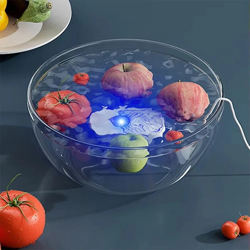 Vegetable Fruit Cleaning Machine Multi-Functional Ultrasonic High Frequency Mini Kitchen Cleaner for Daily Use Peaceful Pleasures Health and Wellness