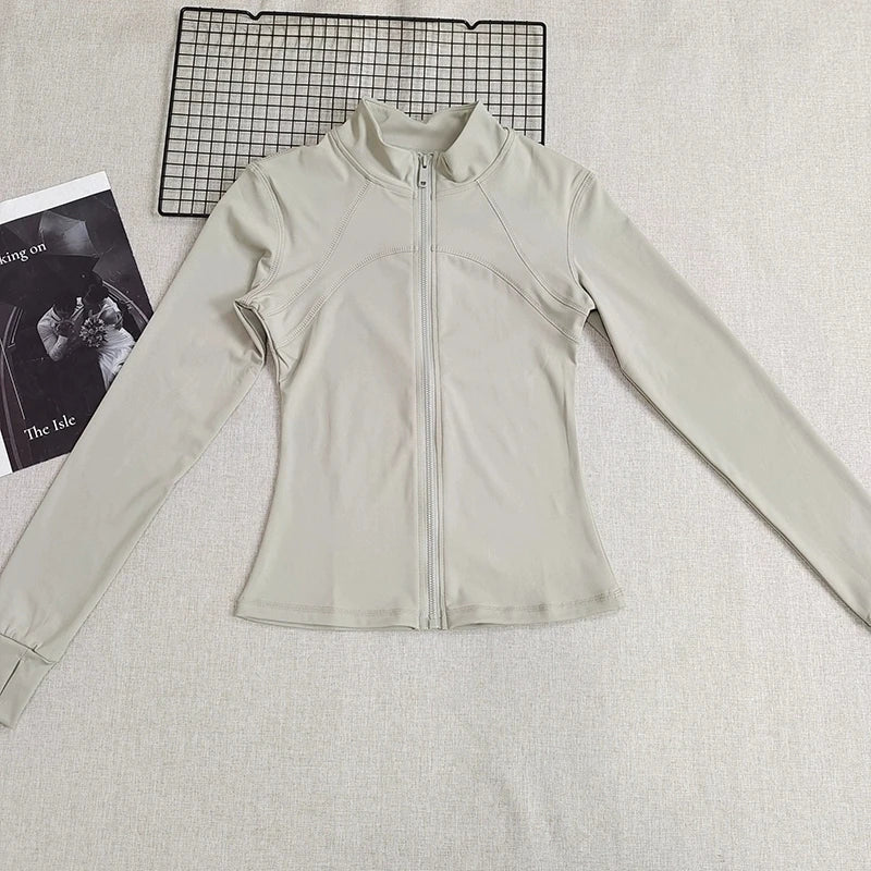 Women's High-End Slim Fit Workout Jacket - Full Zip Up Quick-Dry Yoga Running Top with Sun Protection Peaceful Pleasures Health and Wellness green XL