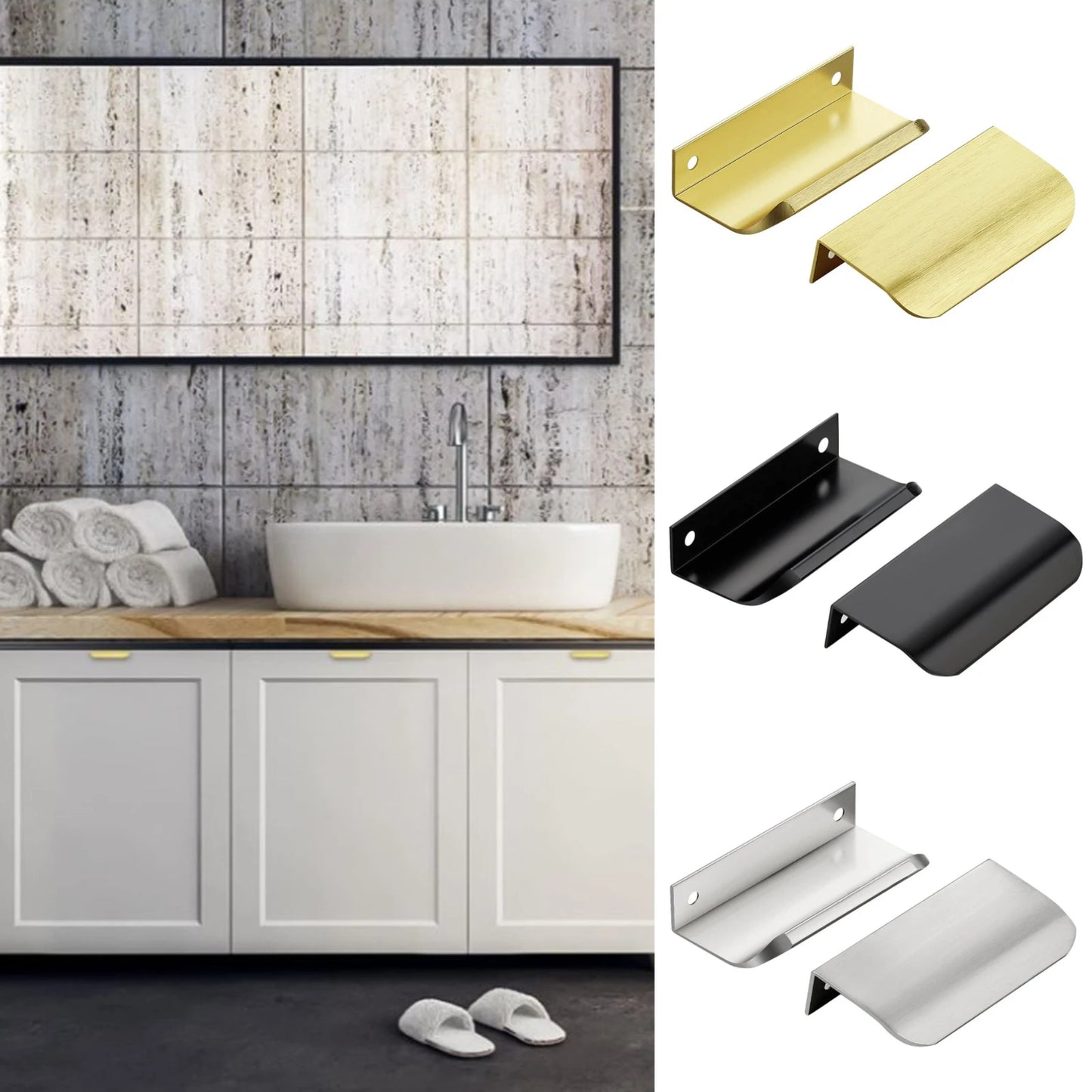 Finger Edge Pulls for Cabinets Metal Dresser Knobs Cabinet Door Pulls Knobs for Furniture Closet Wardrobe Peaceful Pleasures Health and Wellness