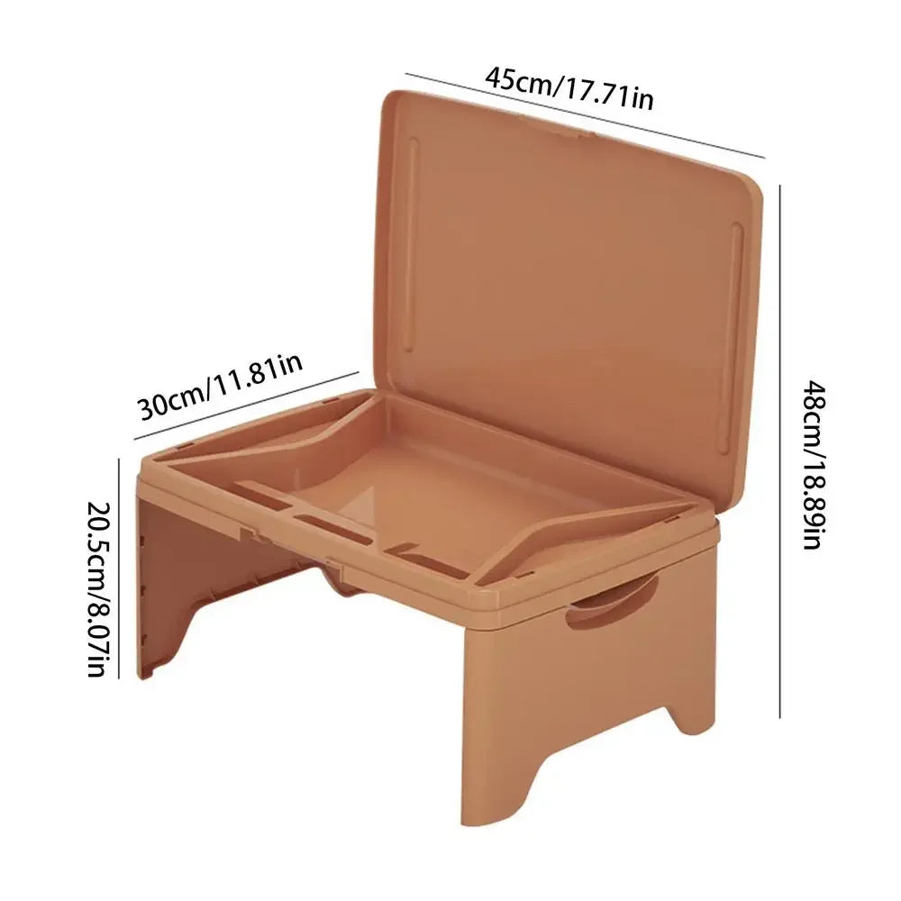 1PC Car mounted small table board, portable, foldable dining table for easy storage, student dormitory space saving table Peaceful Pleasures Health and Wellness Orange