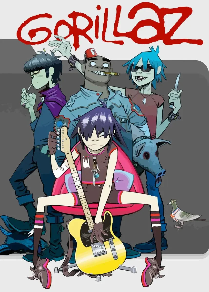 Gorillaz Canvas Wall Art Poster | Hip Hop Music Fan Decor