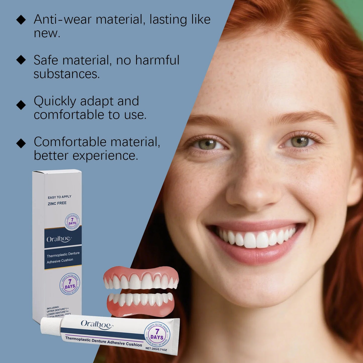 Soft Silicone Denture Kit – False Teeth & Dental Veneer Set