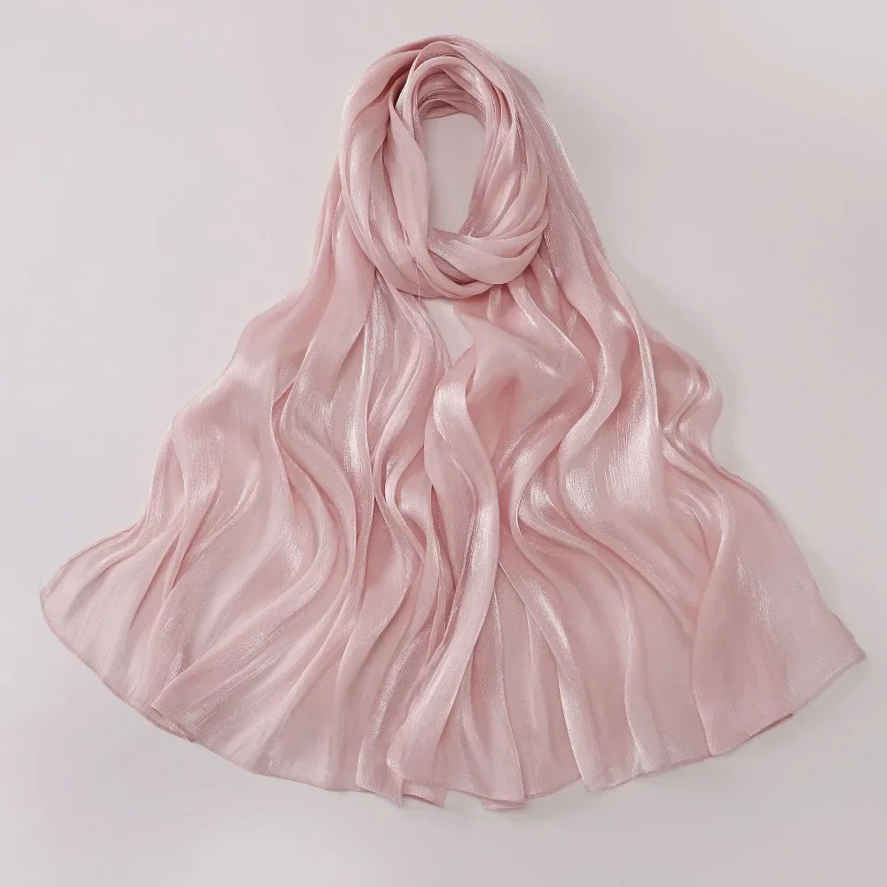 Women's Solid Chiffon Hijab Scarf – Long Lightweight Shawl Wrap