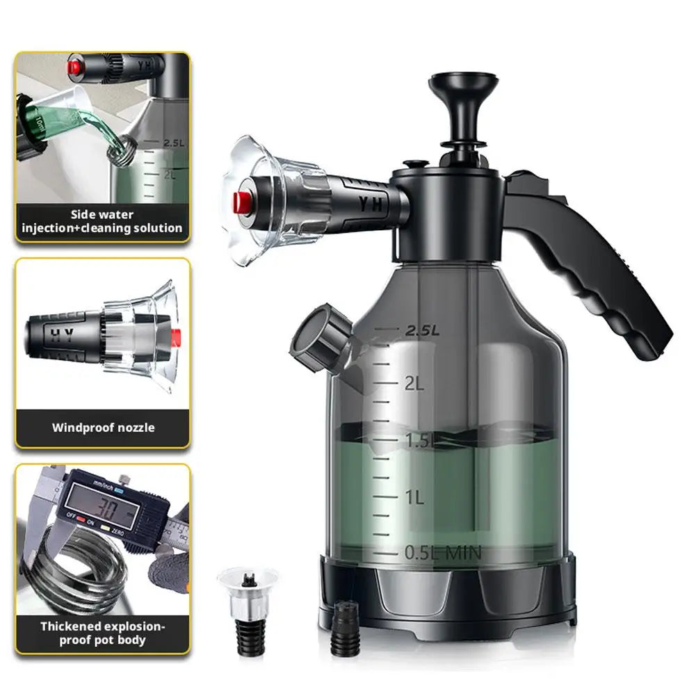 Hand Pump Foam Sprayer with 3 Nozzles for Car Wash Peaceful Pleasures Health and Wellness