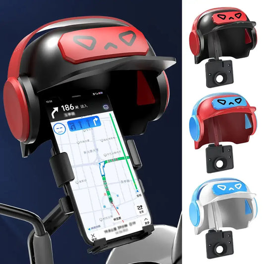 Cartoon Helmet Motorcycle Phone Holder | Waterproof Sunshade Mount Motorcycle Phone Mount Oasis Select