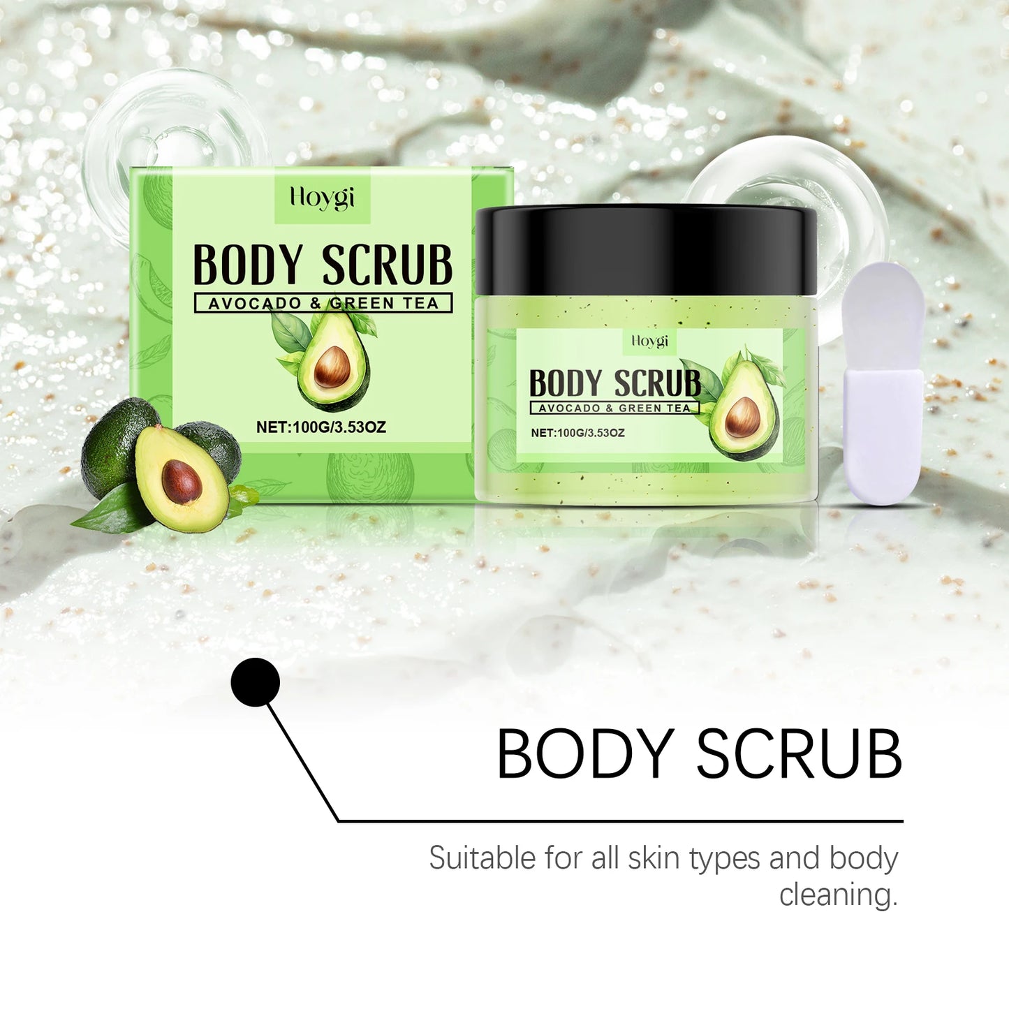 Hoygi Matcha Body Scrub | Exfoliate, Cleanse & Smooth Skin
