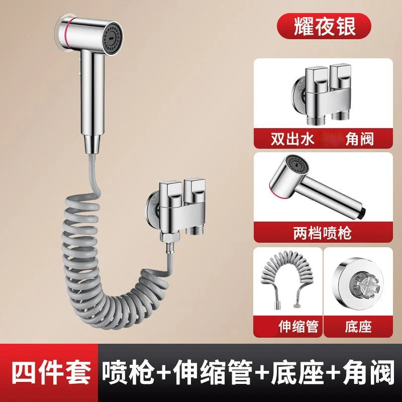 Wall-Mounted Bidet Sprayer & Double Outlet Angle Valve