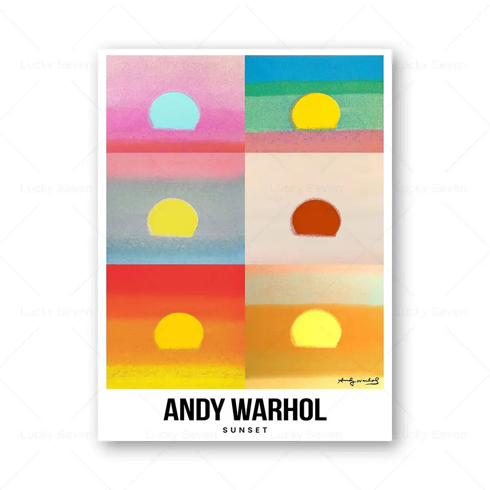 Andy Warhol Pop Art Canvas Poster Sunset Banana Tomato Soup Abstract Wall Art Modern Living Room Home Aesthetic Decor Peaceful Pleasures Health and Wellness