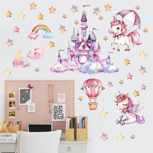 Unicorn Stars Luminous Wall Sticker Baby Kids Room Decoration Decals Bedroom Background Decor Glow in The Dark Wall Paper Decor Peaceful Pleasures Health and Wellness
