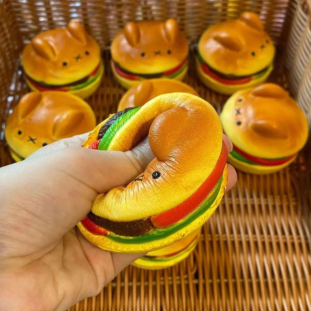Simulation Bread Toast Squishy Toys, Cute Slow Rising PU Food Play Squeeze Toys, Stress Relief Fidget Toys for Kids Adults Peaceful Pleasures Health and Wellness