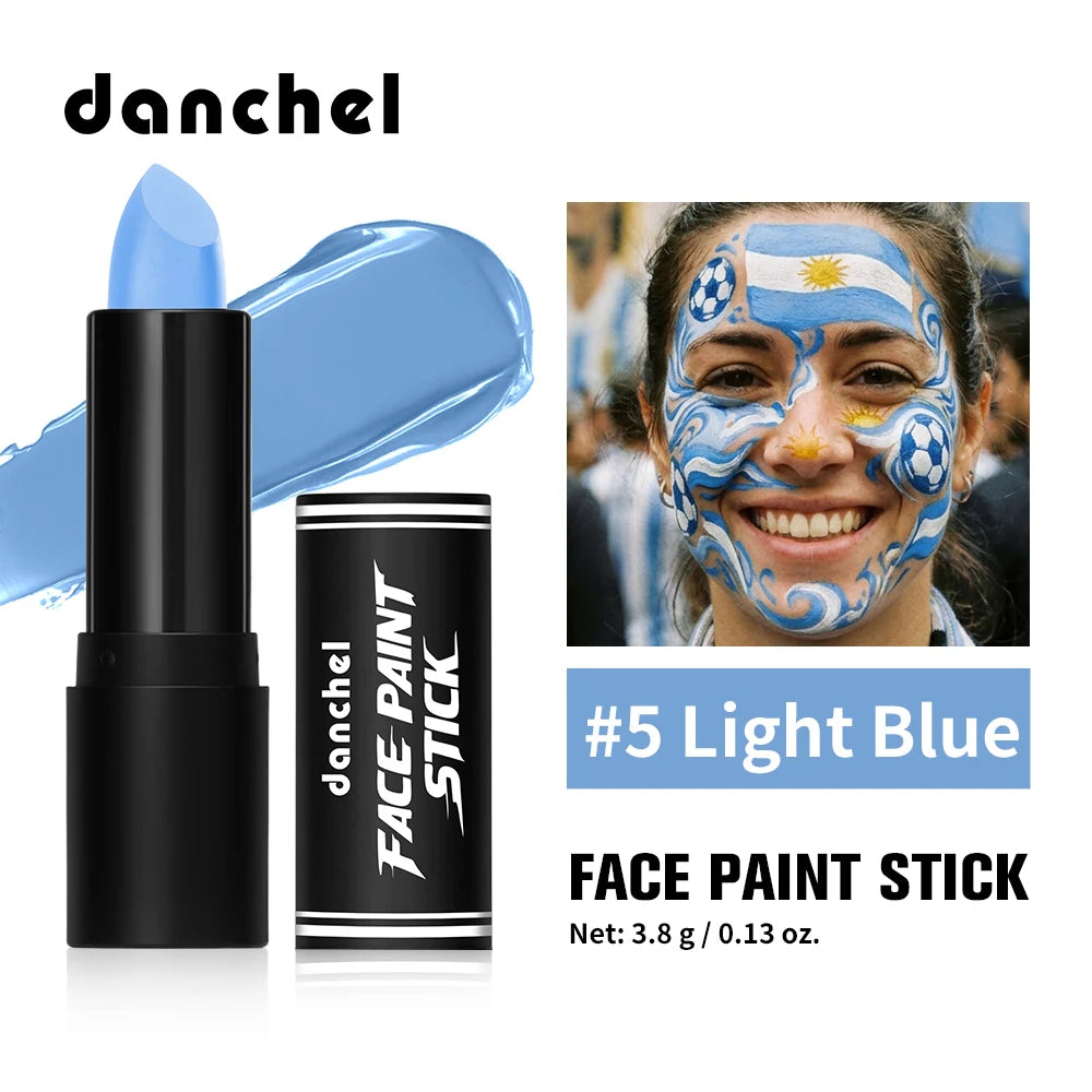 Face Paint Stick High Pigment Multi-Use Black Sticks Lip Color Body Paint Safe Non-Toxic Paint Stick for Halloween Cosplay Sport Peaceful Pleasures Health and Wellness Light Blue