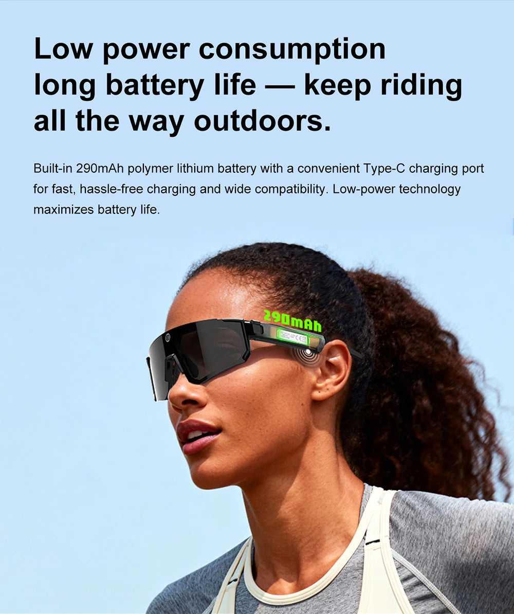 AI Smart Glasses 8MP HD Camera Video Recording WiFi 6 BLE 4.2 Bluetooth Call AI Translation Voice Assistant Anit UV WaterProof Peaceful Pleasures Health and Wellness