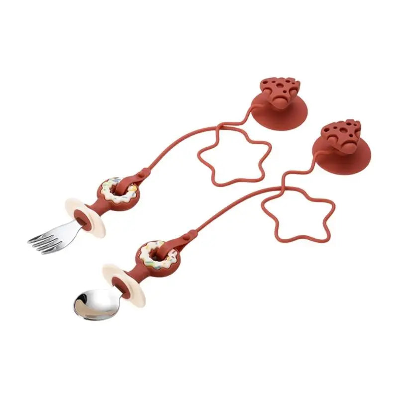 Infant Training Spoon & Fork Set | BPA-Free Silicone Suction