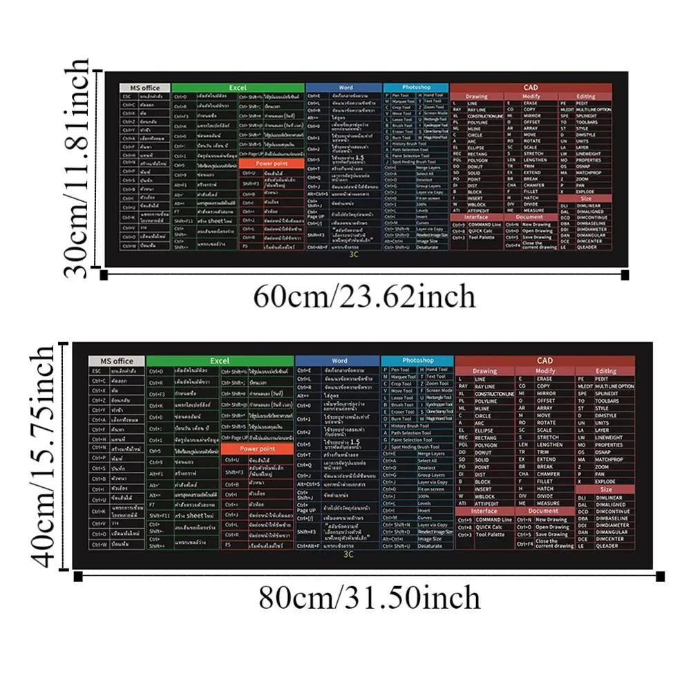 Large Gaming Mouse Pad – Stitched Edge Non-Slip Desk Mat