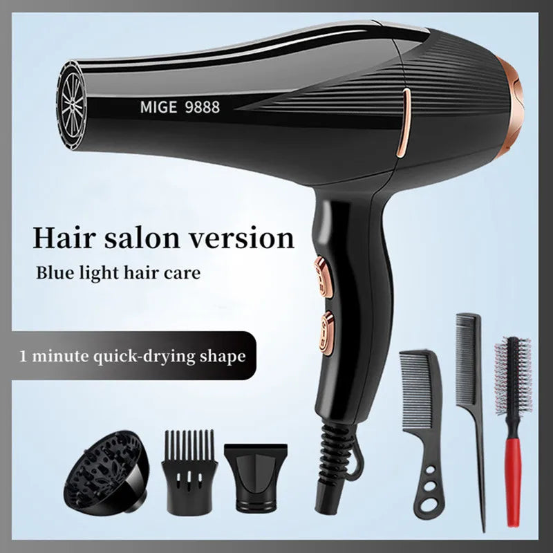Fashionable High-Speed Hair Dryer High-Power Quick Drying Hair Care Silent Home Hair Salon Tools Buy 1 Get 6 Free Peaceful Pleasures Health and Wellness