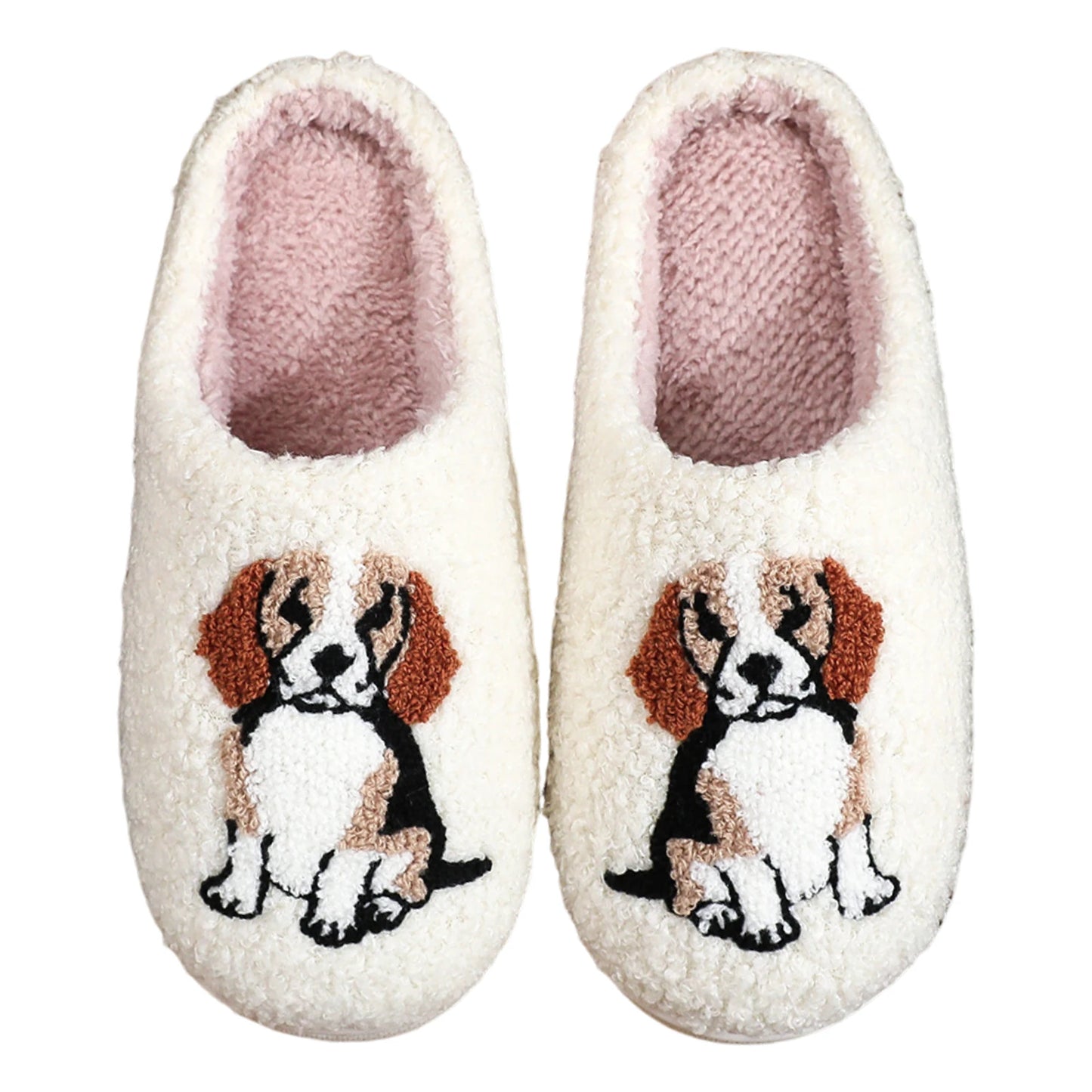 Beagle Fluffy Plush Winter House Slippers for Women & Men