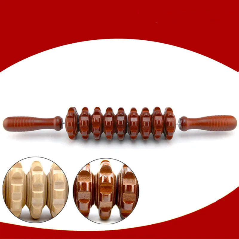 Wood Gear Body Massage Stick Roller – Leg & Thigh Massager