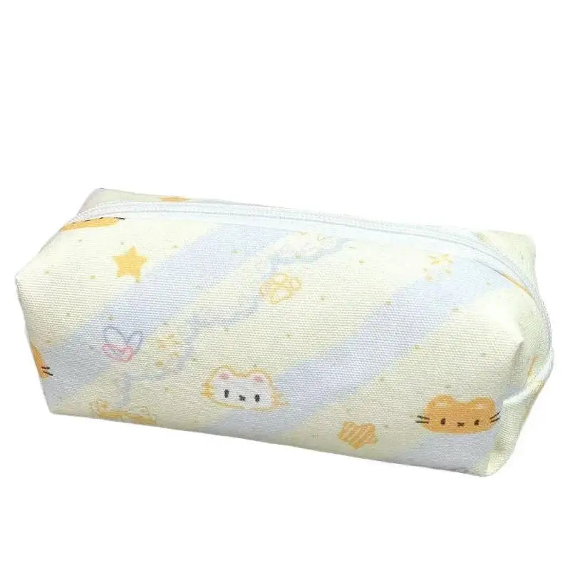 Cute Cat Pencil Case – Large Canvas Storage & Cosmetic Bag