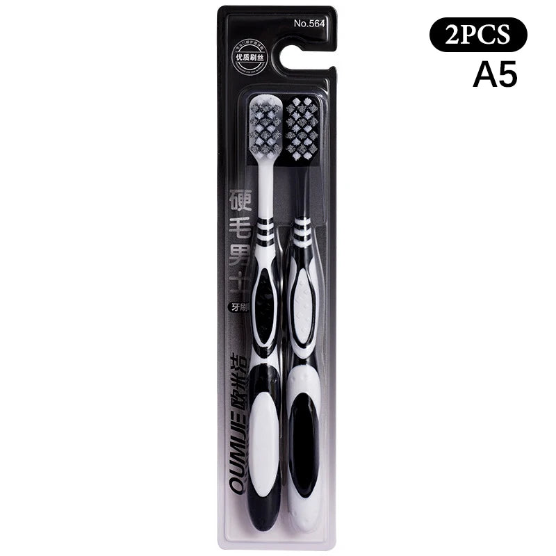 2Pcs Mouth Clean Toothbrush Ultra-Fine Soft Hard Bristle Toothbrush Deep Cleaning For Adults Whitening Teeth Peaceful Pleasures Health and Wellness A5