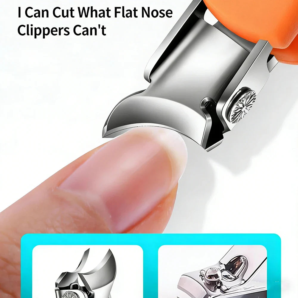 Stainless Steel Toenail Clipper – 45° Blade & Anti-Splash