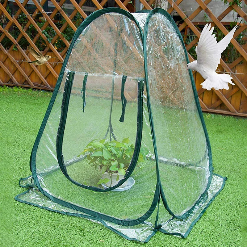 Foldable Pop-Up Mini Greenhouse Tent | Clear PVC Indoor & Outdoor