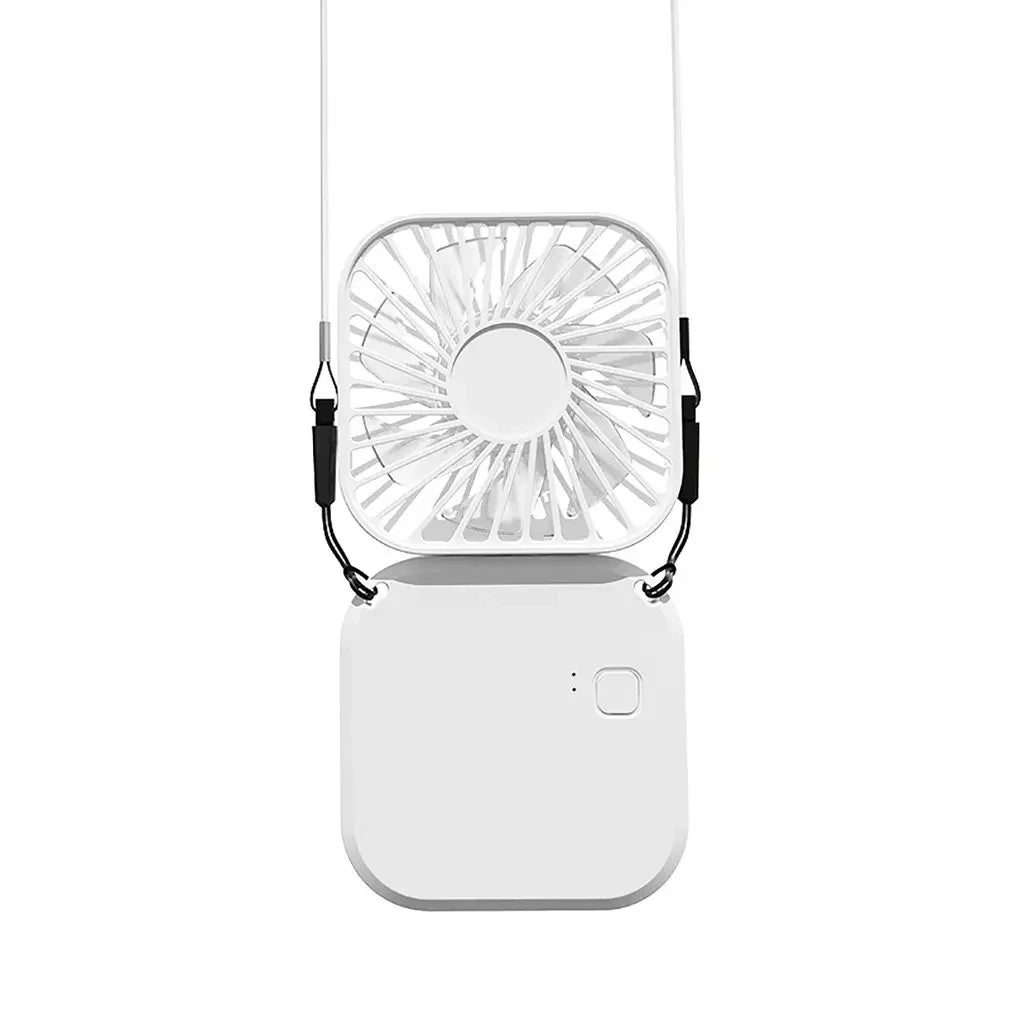 Mini Hanging Neck Fans Portable Folding USB Fans Mute Power Bank Portable Handheld Desktop Multi Function Peaceful Pleasures Health and Wellness Pink