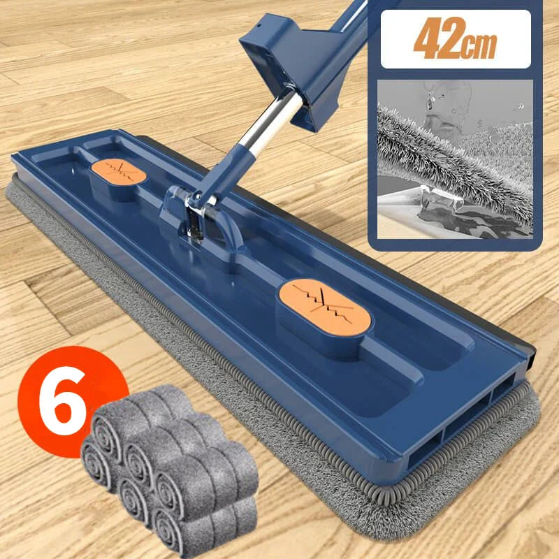 42cm Self-Wringing Flat Mop | Wet & Dry with Squeegee