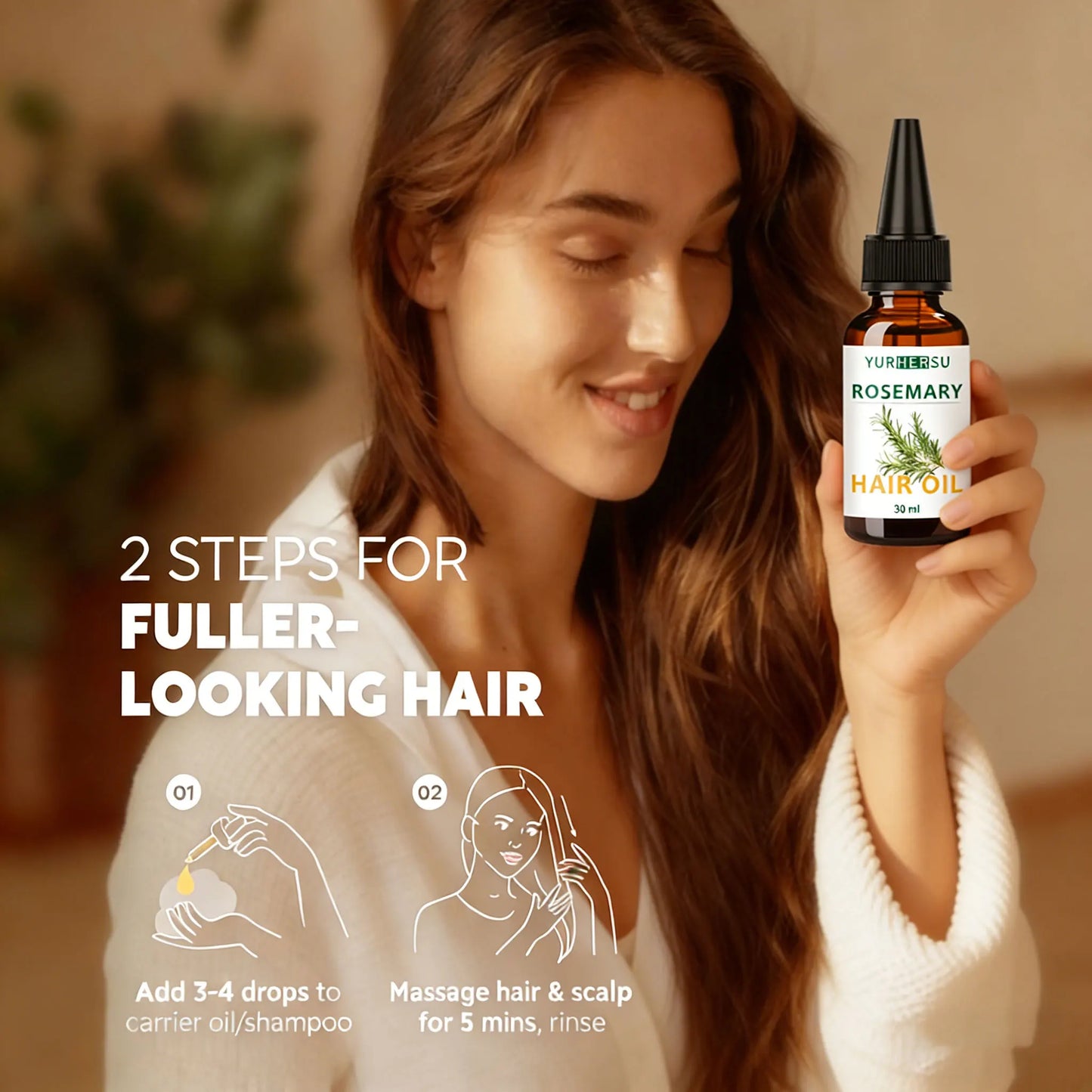 YURHERSU Pure Rosemary Hair Oil – Scalp & Hair Growth Oil
