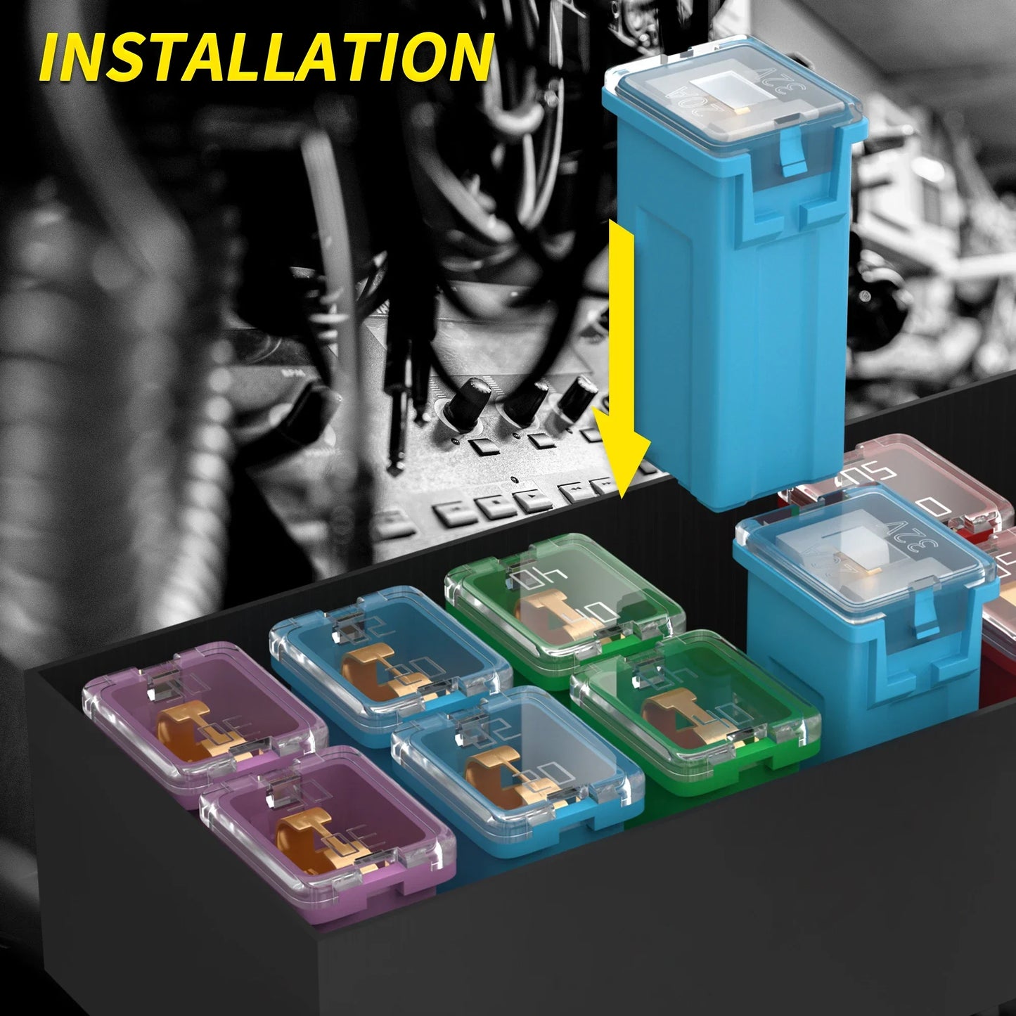 DaierTek 36Pcs Jcase Fuse Assortment Kit – 20A 30A 40A 50A 60A 80A Peaceful Pleasures Health and Wellness