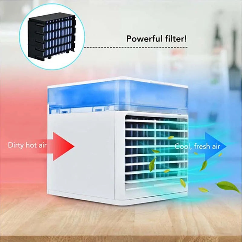Modern Mini air Conditioning Fan Portable Household Desktop USB Cooling Fan Mobile Humidification Water Cooled Spray Small Fan Peaceful Pleasures Health and Wellness