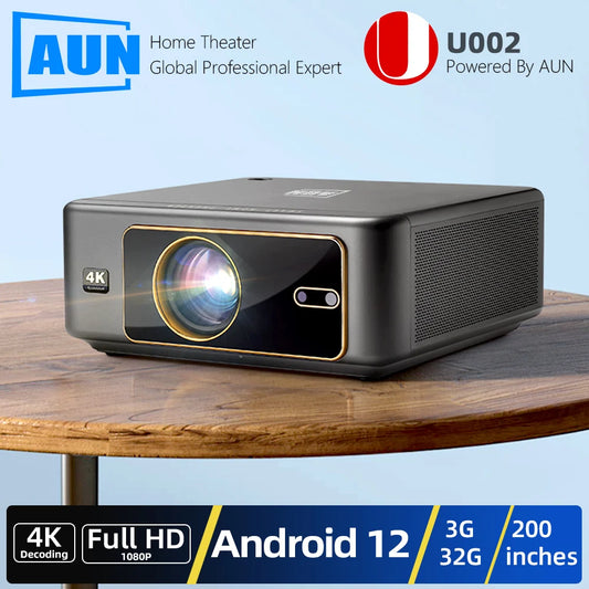 AUN U002 Smart Projector Full HD 1080P | Android TV, 4K, WiFi Peaceful Pleasures Health and Wellness