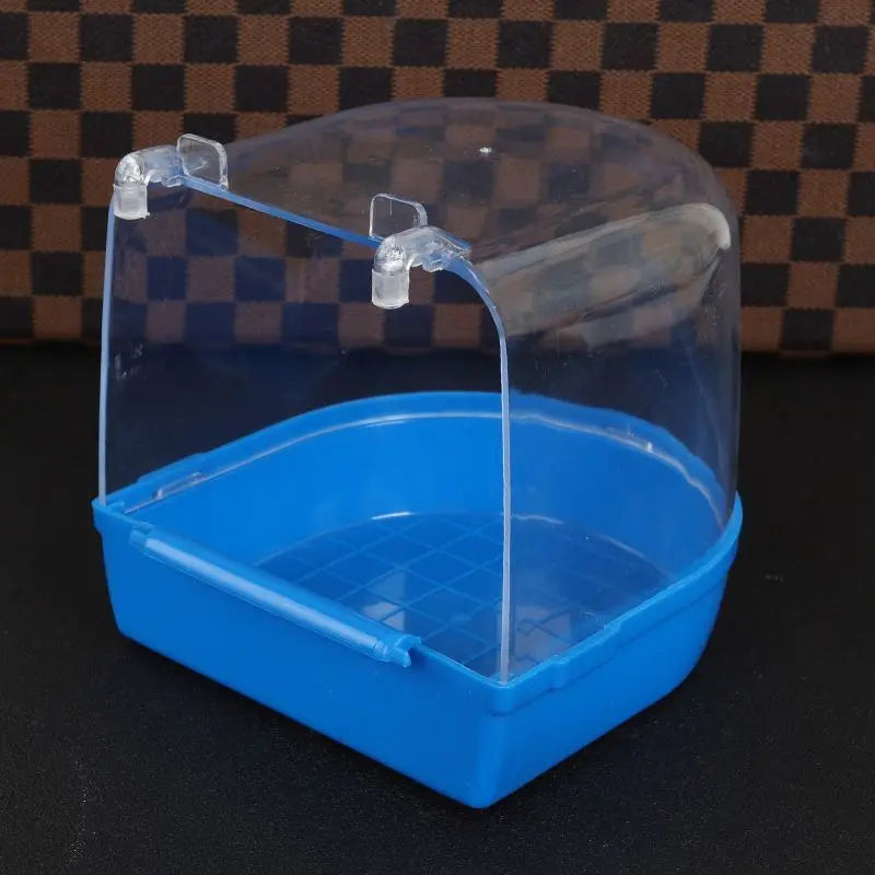 1pc transparent hanging bird hanging bathtub, parrot cage bird bathtub, clear view bird cage accessories, bird bath products Peaceful Pleasures Health and Wellness Blue
