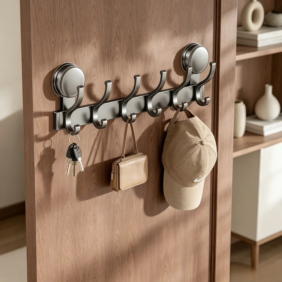 8-Pack Aluminum Suction Cup Hooks – No Drill Bathroom & Kitchen