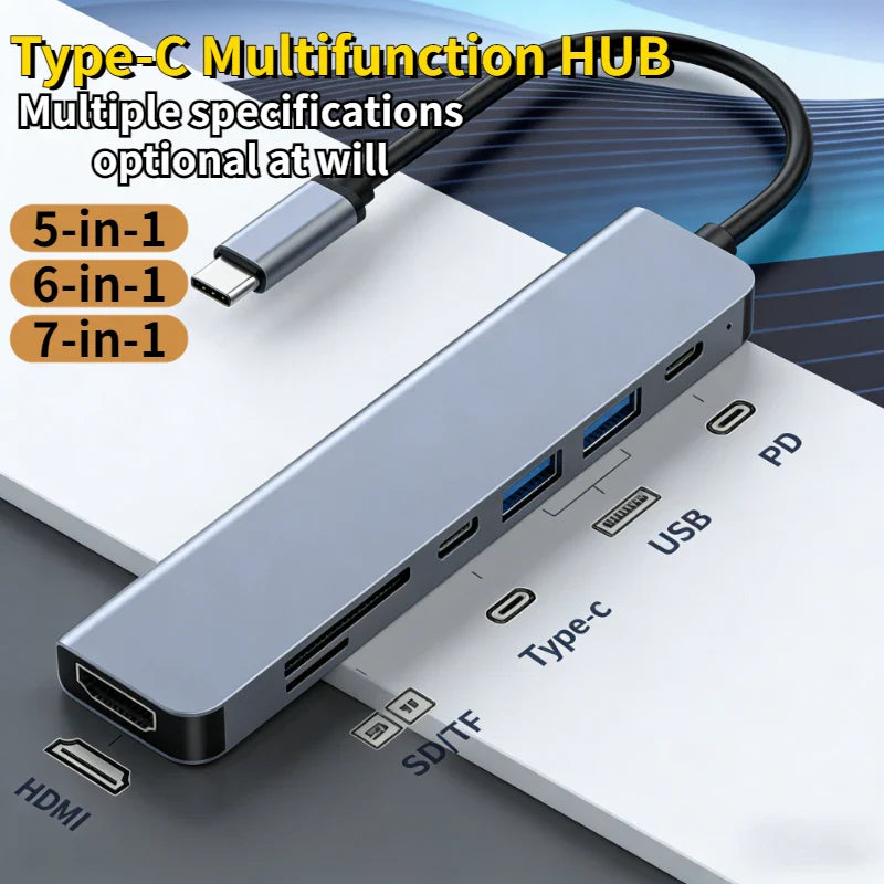 USB-C Docking Station – 4K HDMI, USB 3.0, SD/TF & PD Charging