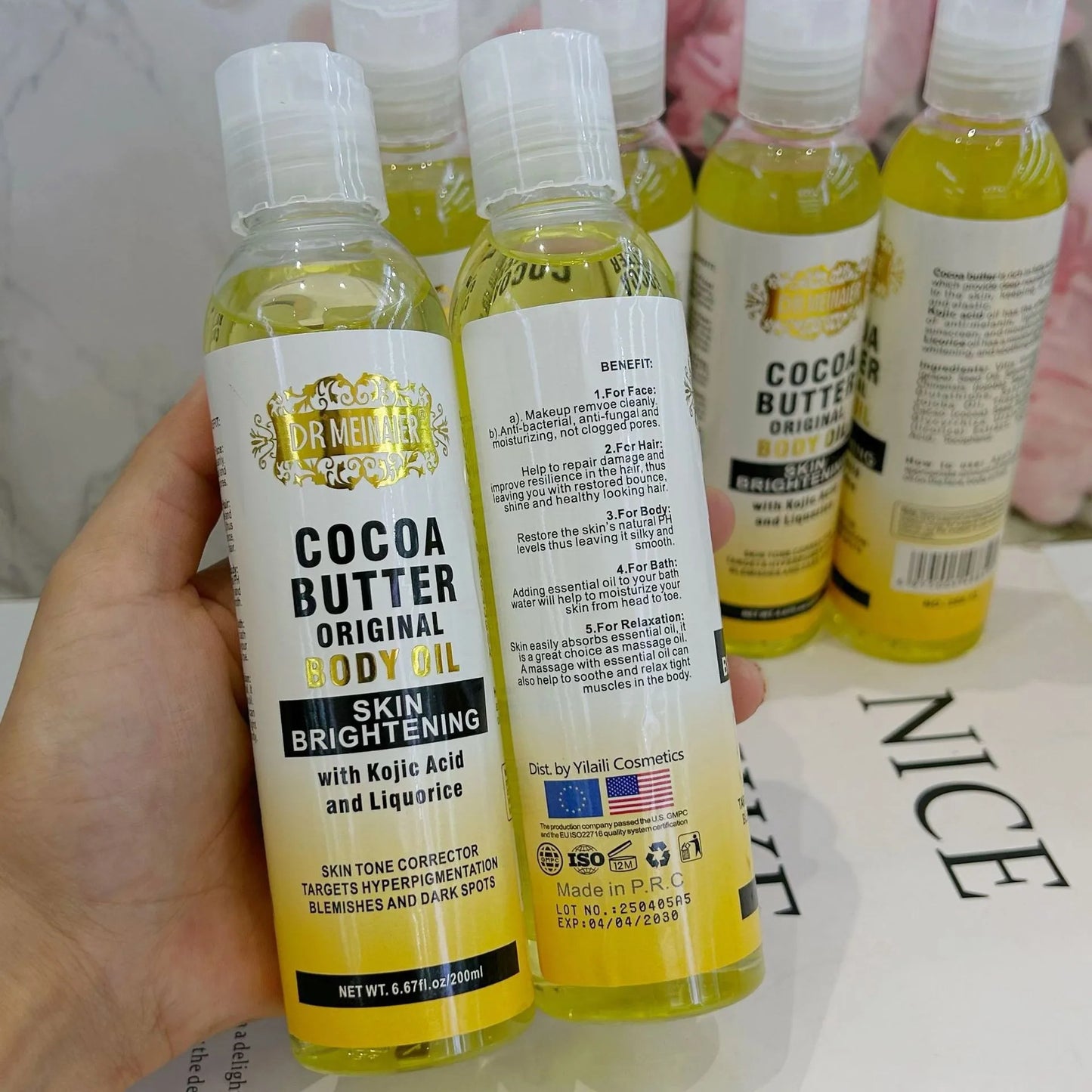 118ML Cocoa Butter Body OILlSkin care oil moisturizes and nourishes skin large capacity full body essential oil Peaceful Pleasures Health and Wellness