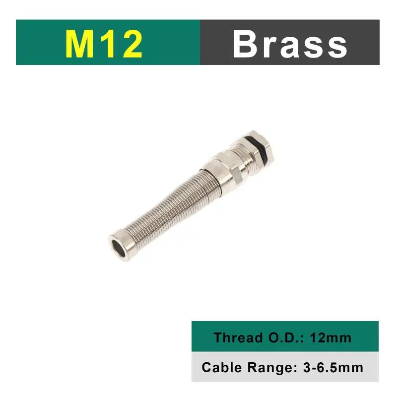 New IP68 Electrical Waterproof Strain Relief Anti-Bending Nickel-Plated Brass Cable Gland Connector Nylon Metal Cord Grips Peaceful Pleasures Health and Wellness M12x1.5 3-6.5mm