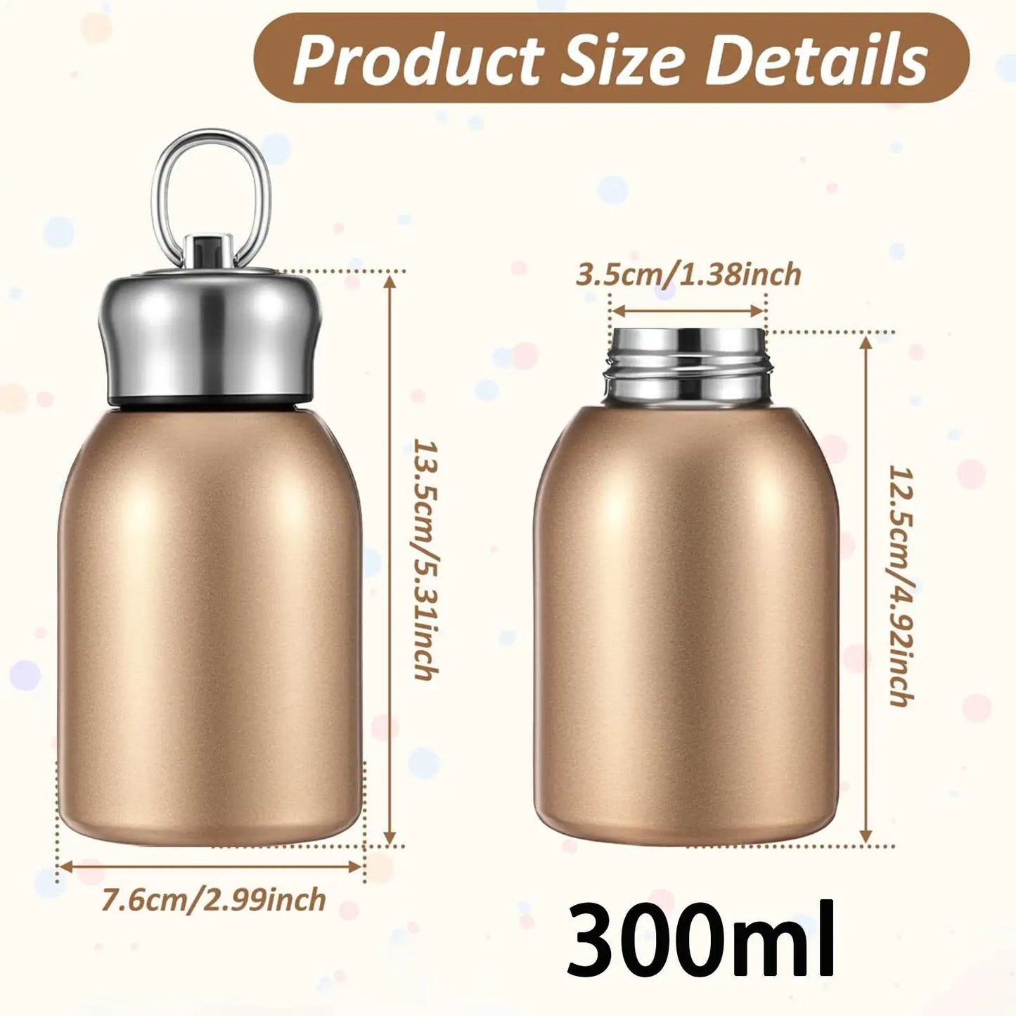 300ml Mini Vacuum Insulated Stainless Steel Water Bottle