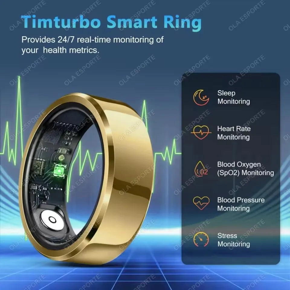 2025 Smart Ring Blood Pressure Heart Rate Sleep Monitoring Smartring IP68 & 5ATM Waterproof Multi-sport Mode Smartring Man Women Peaceful Pleasures Health and Wellness