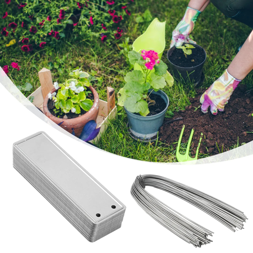 Aluminum Plant Labels Double Sided Metal Tree ID Tag Waterproof Iron