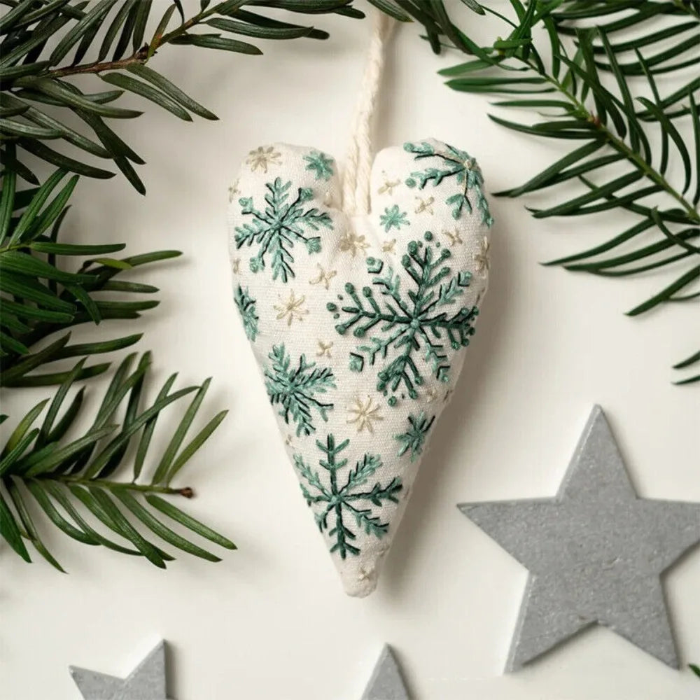 Christmas Heart Cross Stitch Embroidery Kit | Needle & Thread
